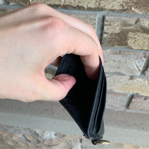 MICHAEL KORS Black Pebbled Leather Card Slim Small ID Sleeve Case Wallet Women’s - Picture 11 of 14